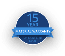 15 year material warranty on chain link fence