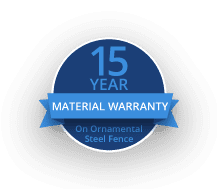 15 year material warranty on steel fencing